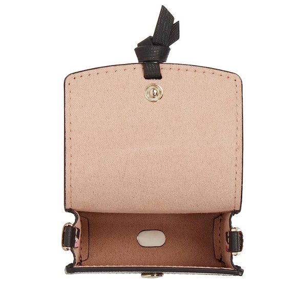 KATE SPADE Black Pink Floral Rose AirPod PRO Chain Crossbody Bag Case - Picture 5 of 14